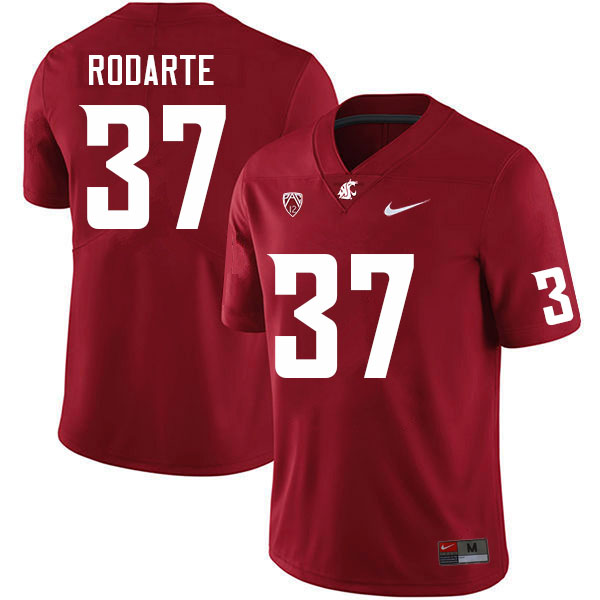 Washington State Cougars #37 Luca Rodarte College Football Jerseys Sale-Crimson